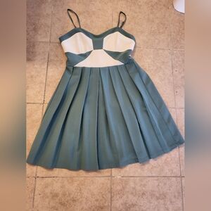 Womens Summer Dress - Green and White